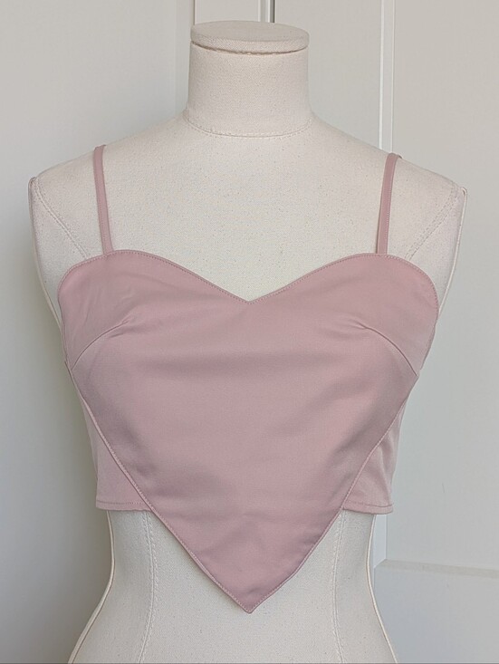 SHEIN Tops - Shein Light Pink Heart Crop Tank Top XS